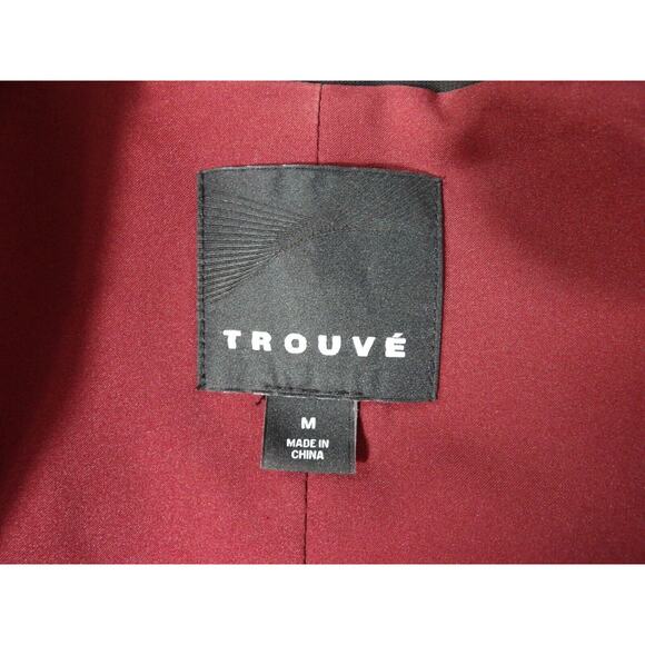 Trouve Blazer Medium Burgundy Wine Black Sport Coat Career Open Style Career - Picture 6 of 12